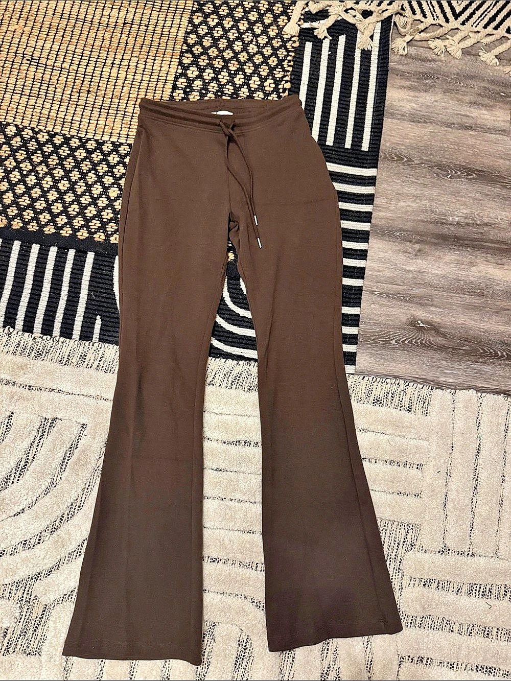 Zara Interlock Flared Pants Brown Medium